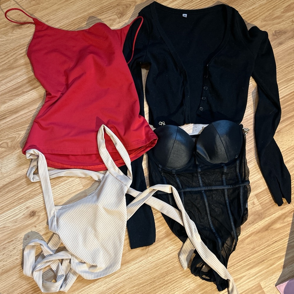 Red Sleeveless Crop Camisole